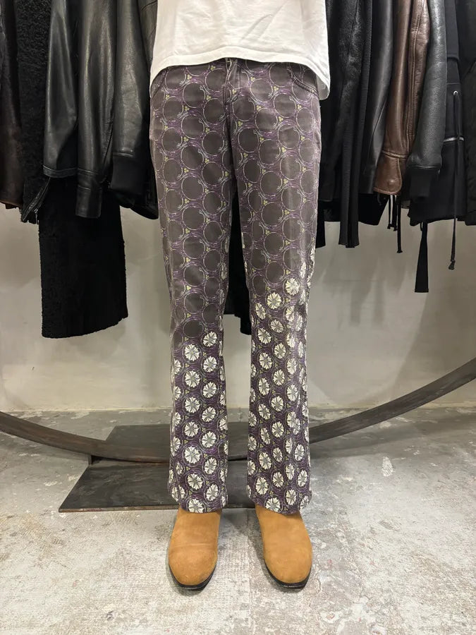 2000s Cavalli Purple Flowers Large Pants (S) eIuctQA 1