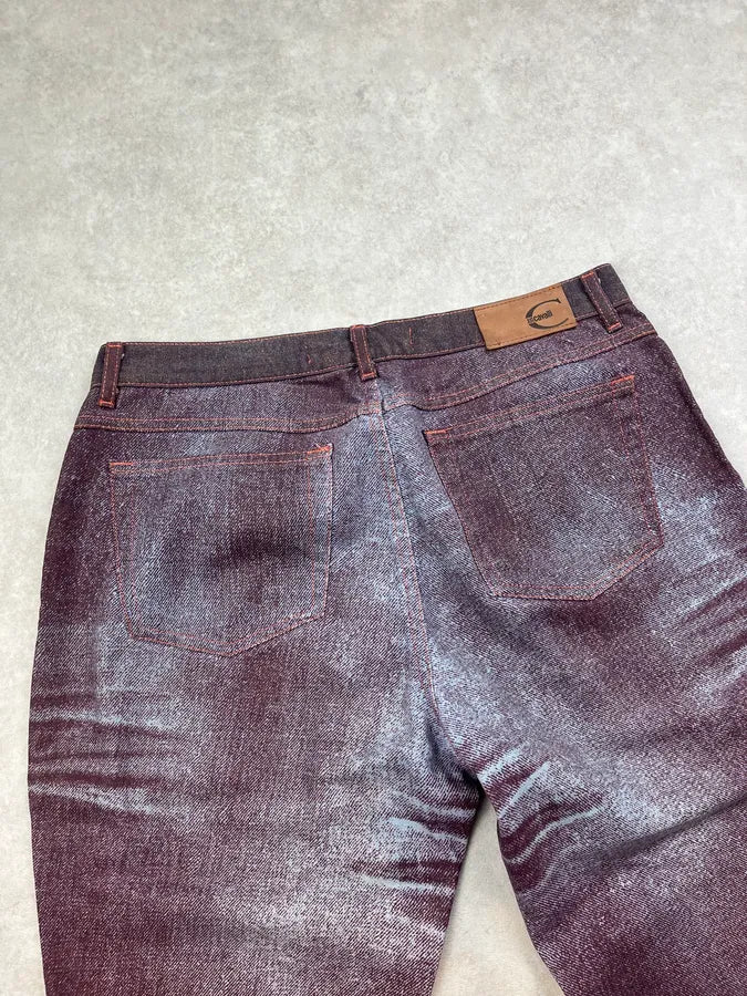 2000s Cavalli Purple & Silver Faded Overprint Pants JdUpiwZ 6