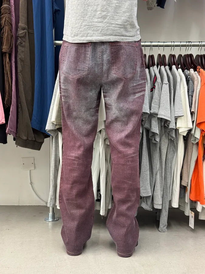 2000s Cavalli Purple & Silver Faded Overprint Pants JdUpiwZ 3