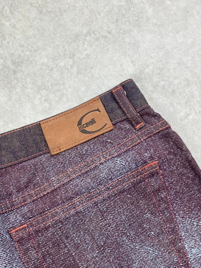 2000s Cavalli Purple & Silver Faded Overprint Pants JdUpiwZ 9