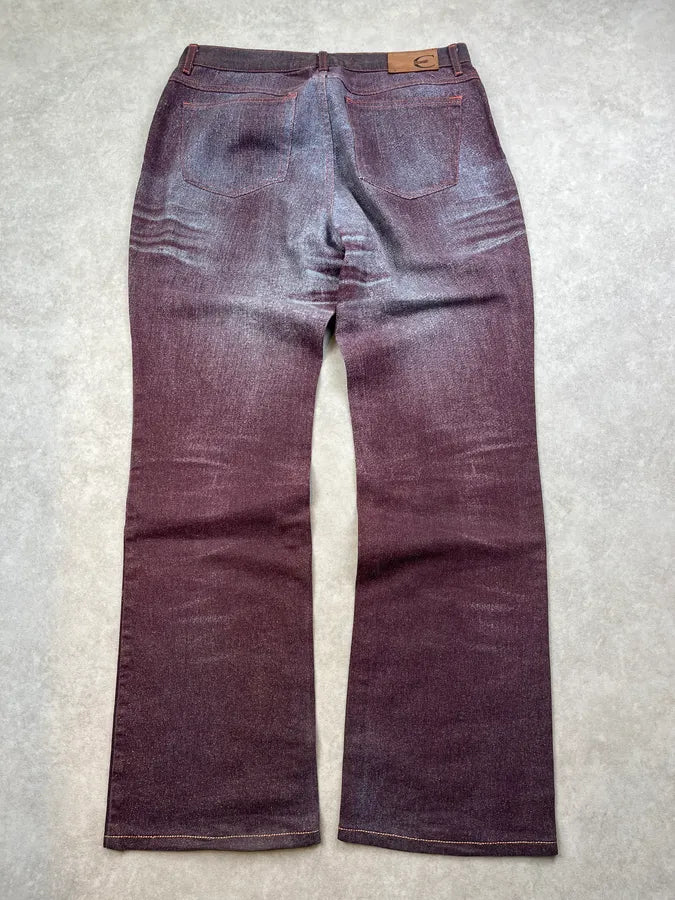 2000s Cavalli Purple & Silver Faded Overprint Pants JdUpiwZ 5