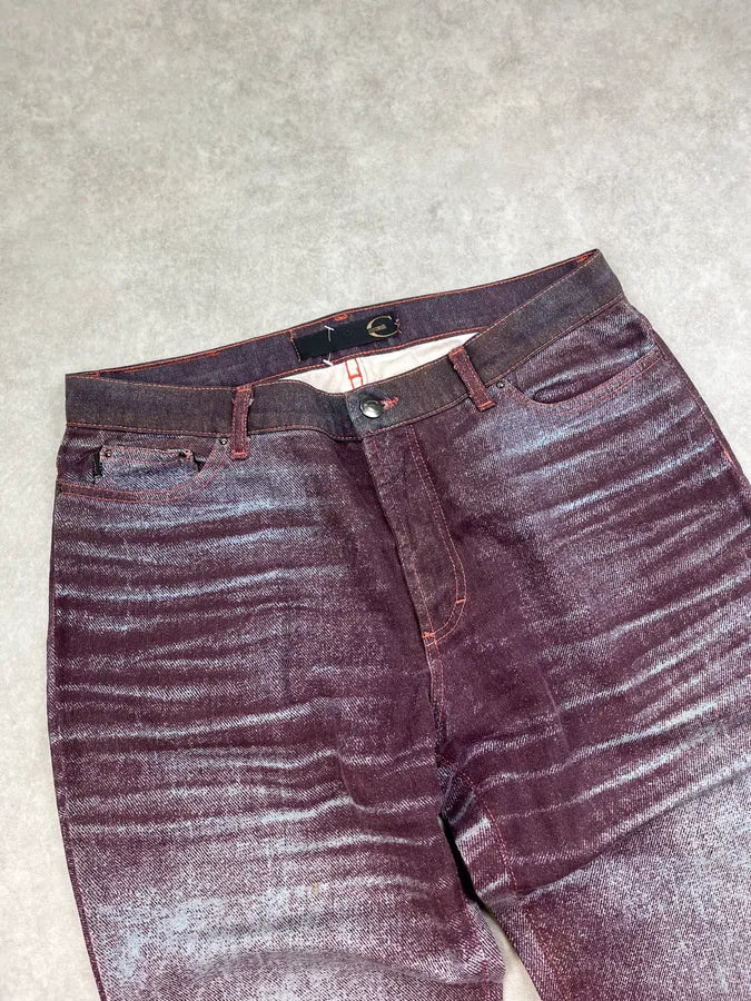 2000s Cavalli Purple & Silver Faded Overprint Pants JdUpiwZ 4