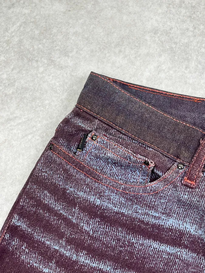 2000s Cavalli Purple & Silver Faded Overprint Pants JdUpiwZ 7