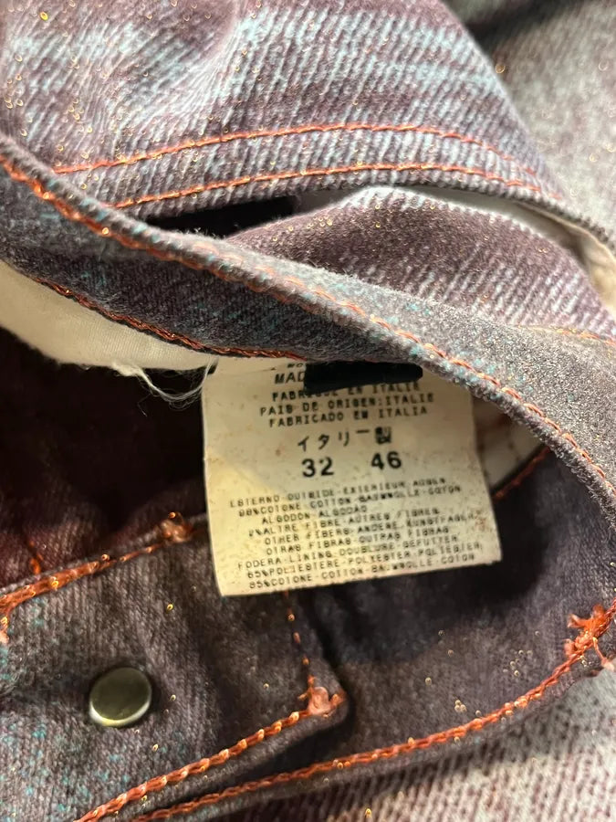 2000s Cavalli Purple & Silver Faded Overprint Pants JdUpiwZ 10