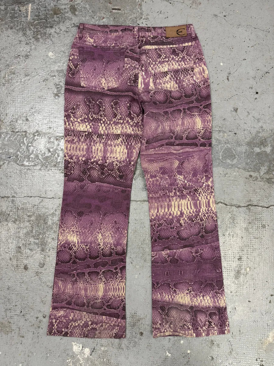 2000s Cavalli Purple Snakeskin Effect Python Pants EJedTqk 4
