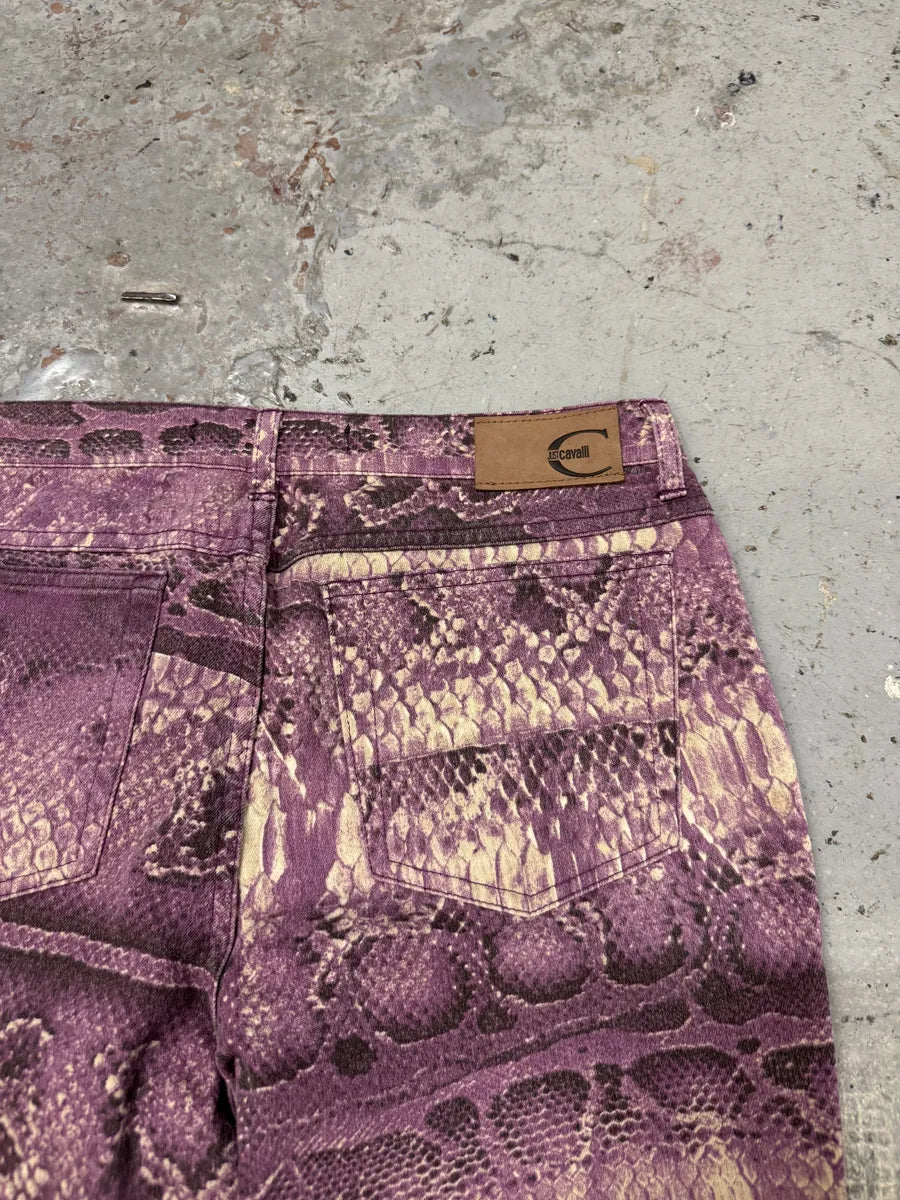2000s Cavalli Purple Snakeskin Effect Python Pants EJedTqk 6