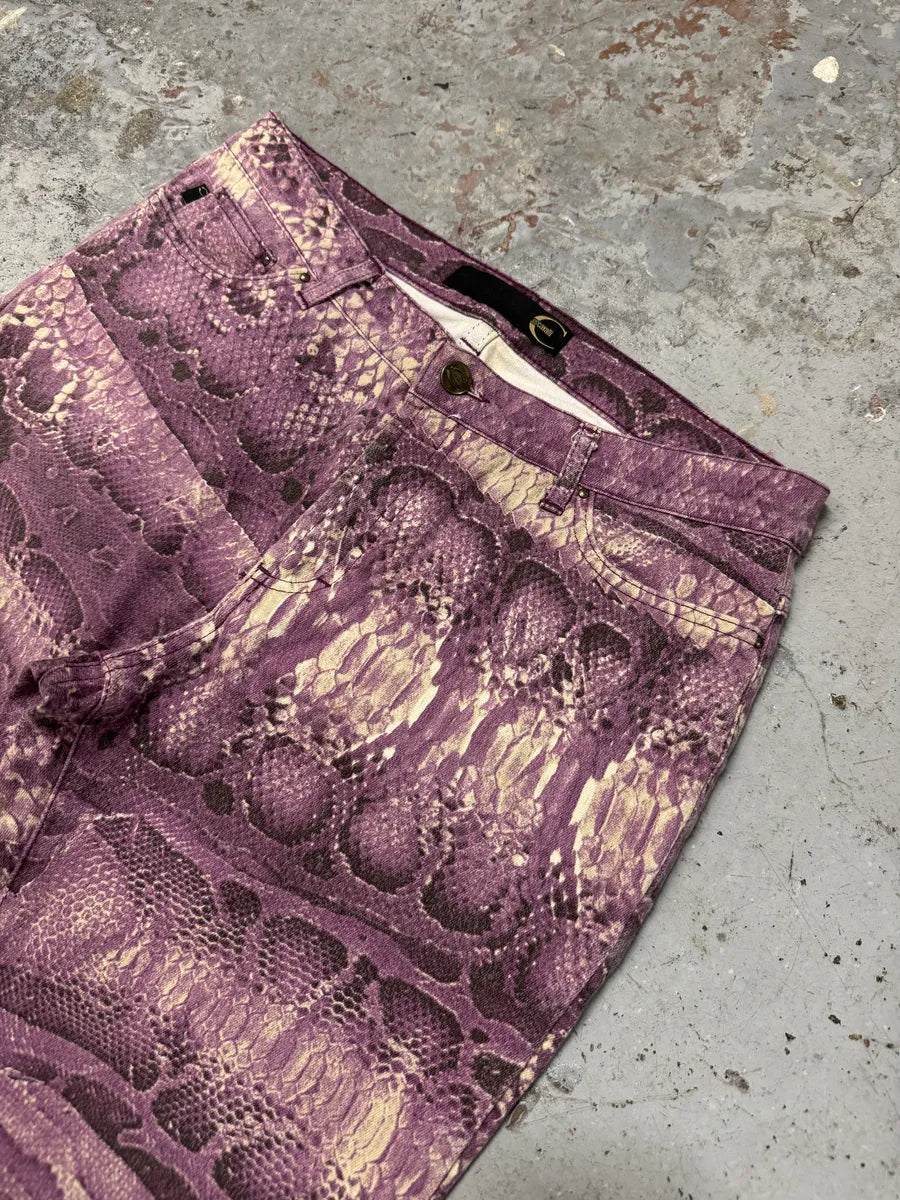 2000s Cavalli Purple Snakeskin Effect Python Pants EJedTqk 9