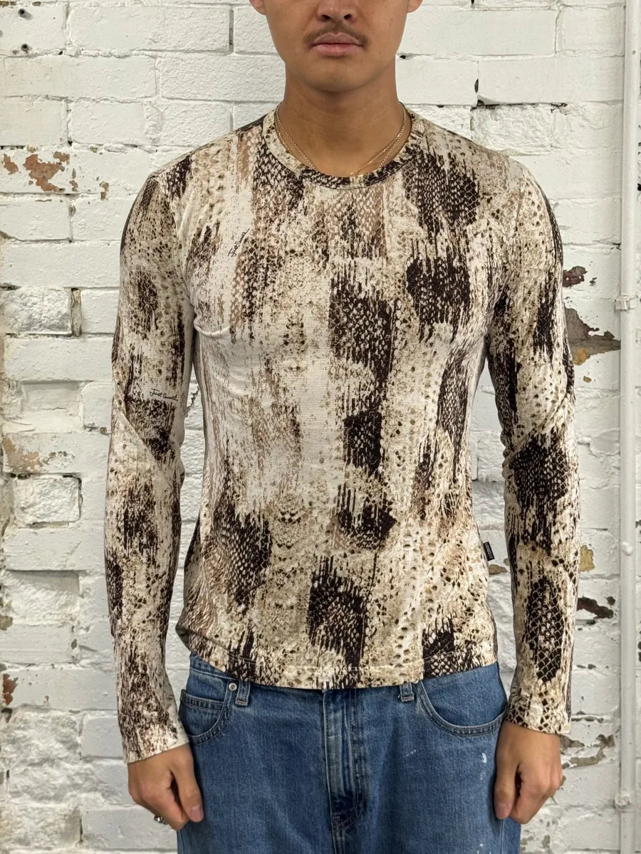 2000s Cavalli Python Elevated Beige Longsleeves sjrMbZz 1