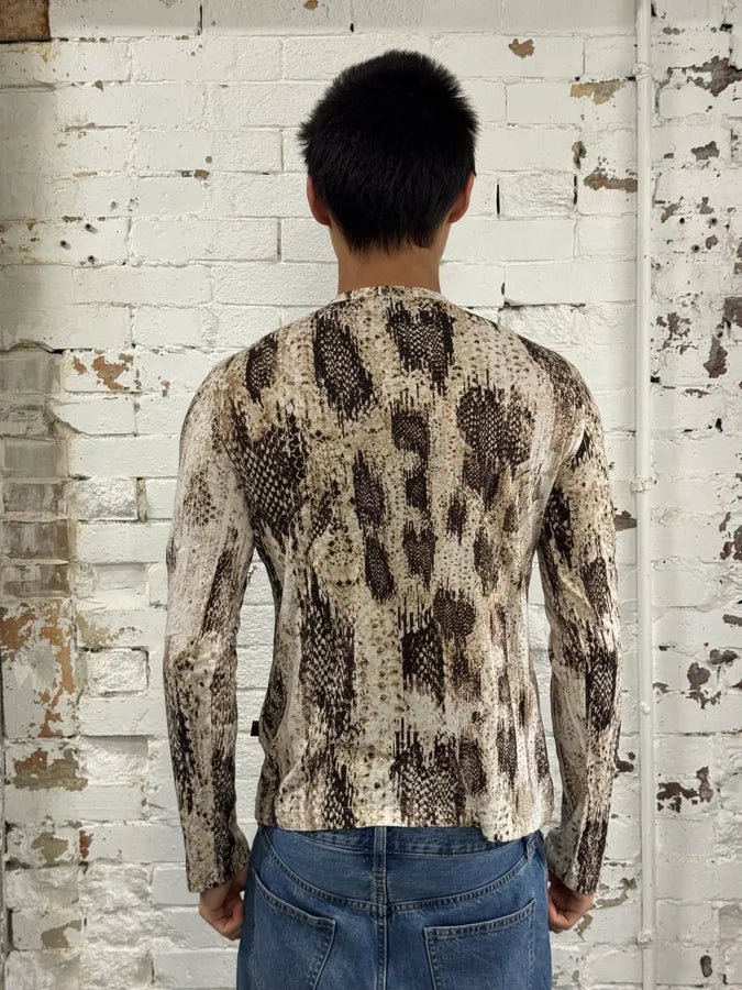 2000s Cavalli Python Elevated Beige Longsleeves sjrMbZz 2