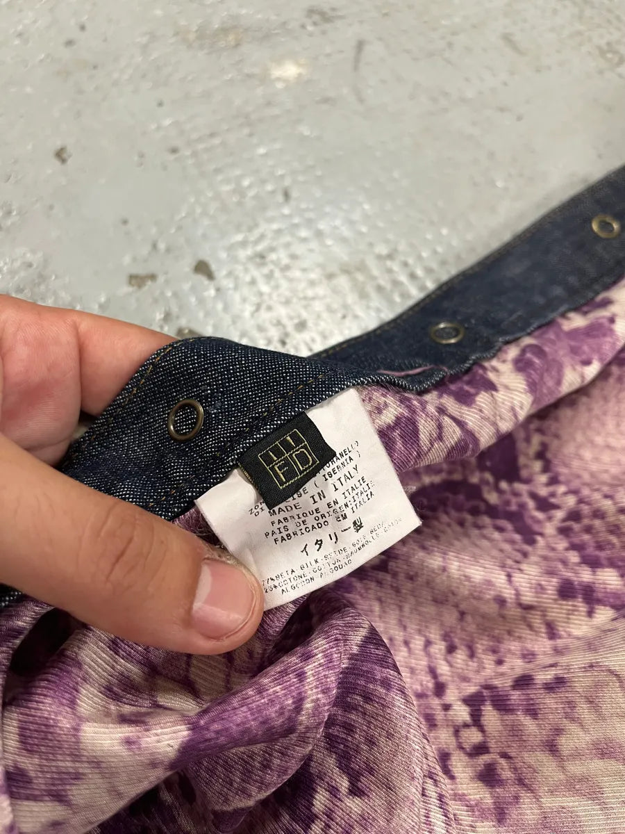 2000s Cavalli Python Purple Effect Denim Shirt wRxoNWm 8