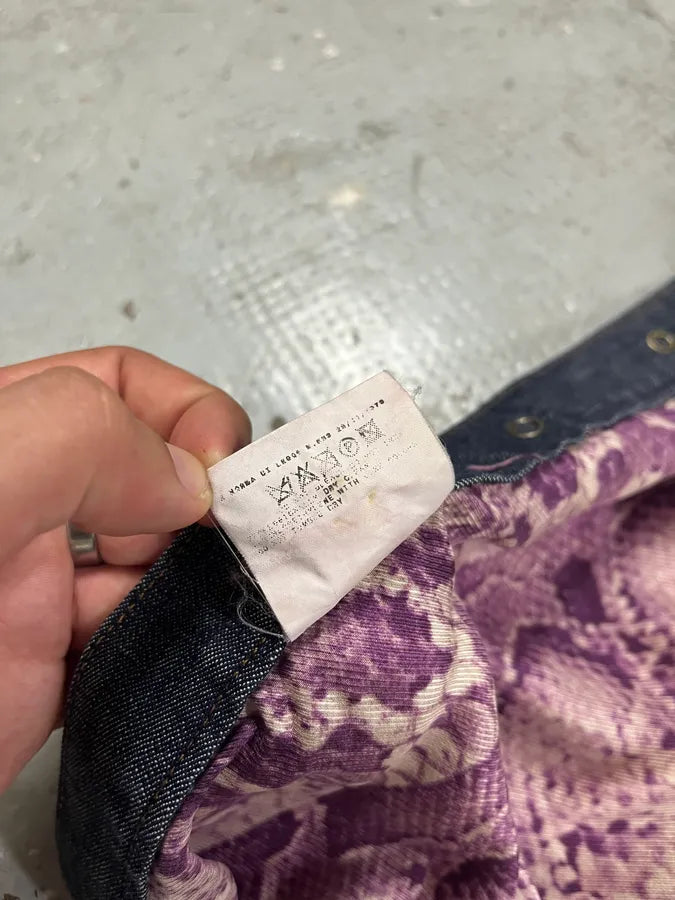 2000s Cavalli Python Purple Effect Denim Shirt wRxoNWm 9
