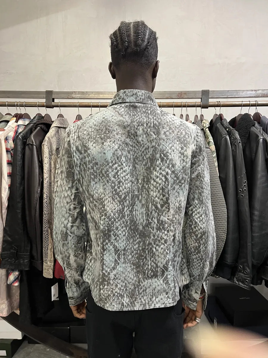 2000s Cavalli Python Snake Blue Shirt zHGcqaA 3