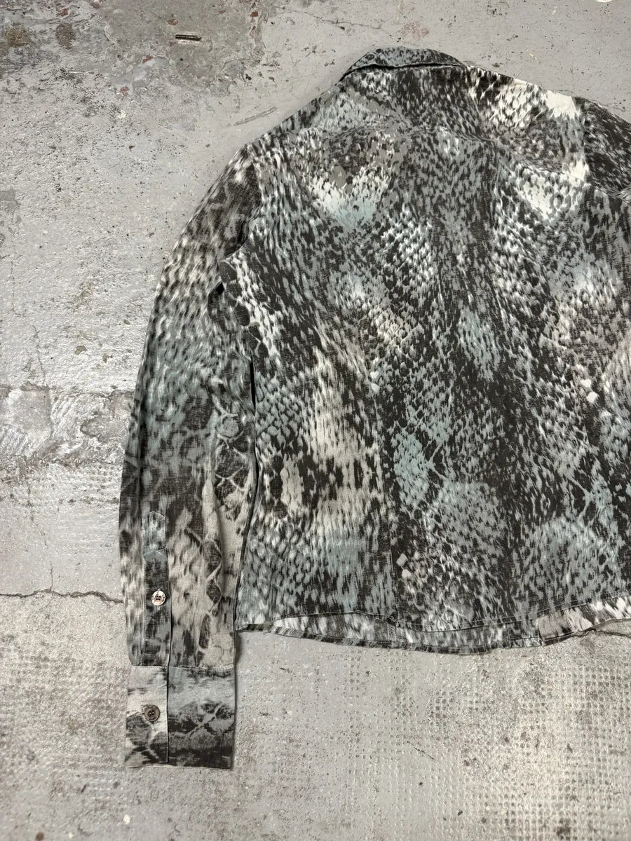 2000s Cavalli Python Snake Blue Shirt zHGcqaA 6