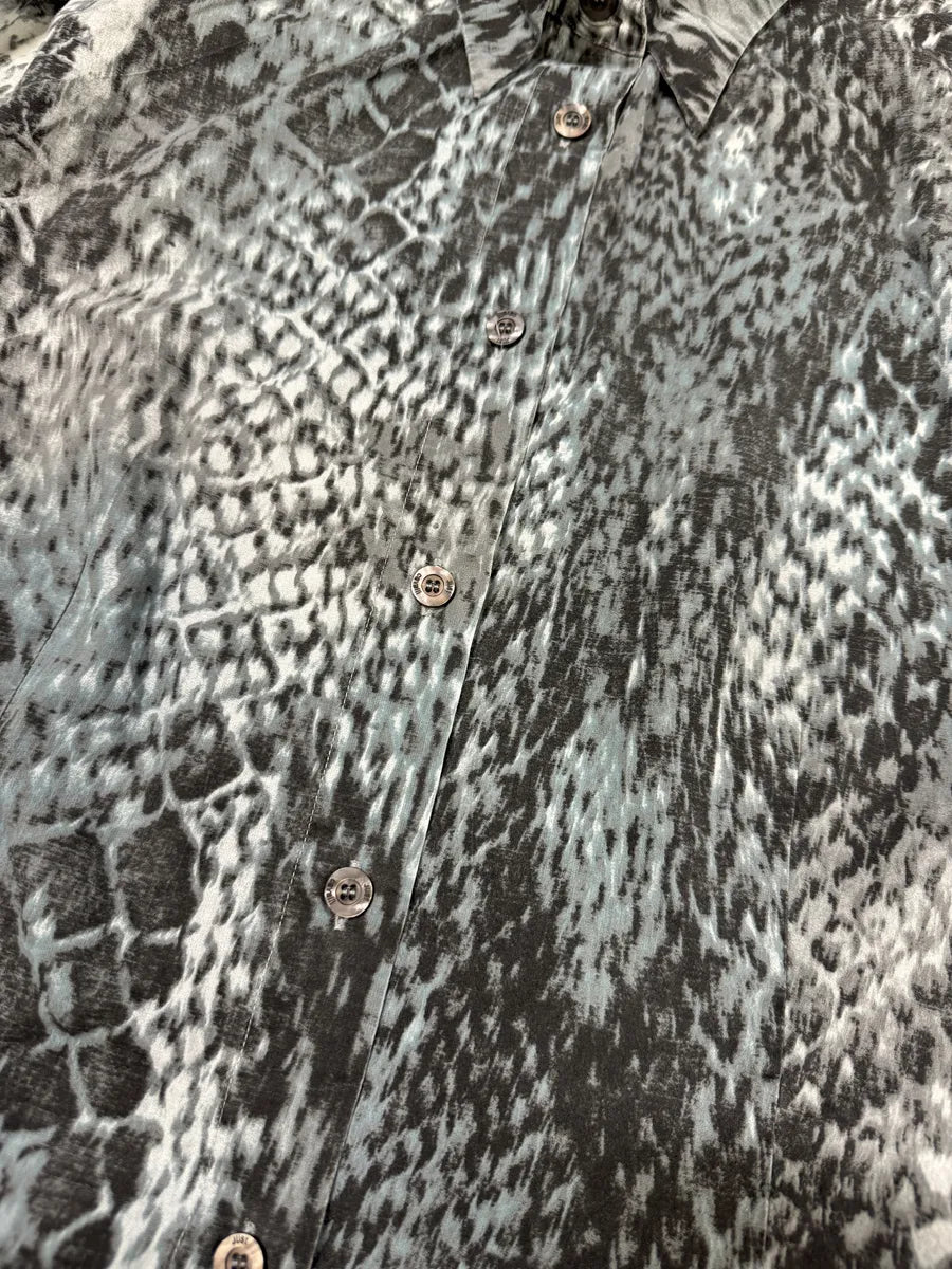 2000s Cavalli Python Snake Blue Shirt zHGcqaA 8