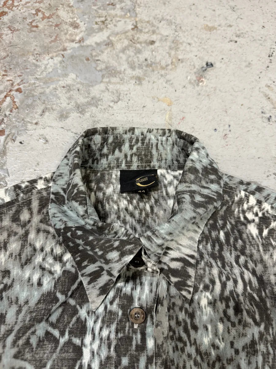2000s Cavalli Python Snake Blue Shirt zHGcqaA 9