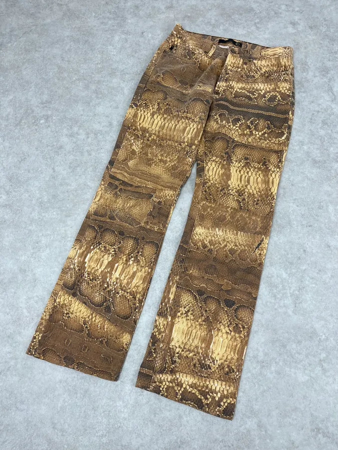 2000s Cavalli Python Snake Brown Pants NjgeSbQ 5