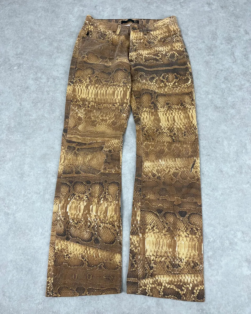 2000s Cavalli Python Snake Brown Pants NjgeSbQ 3