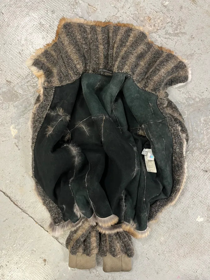 2000s Cavalli Raccoon Fur Sweater Jacket (M) 2