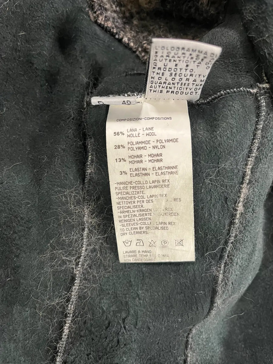 2000s Cavalli Raccoon Fur Sweater Jacket (M) 8