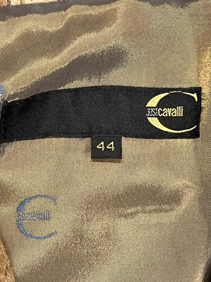 2000s Cavalli Raw Beige Leather Suit Jacket qNxvYXd 9