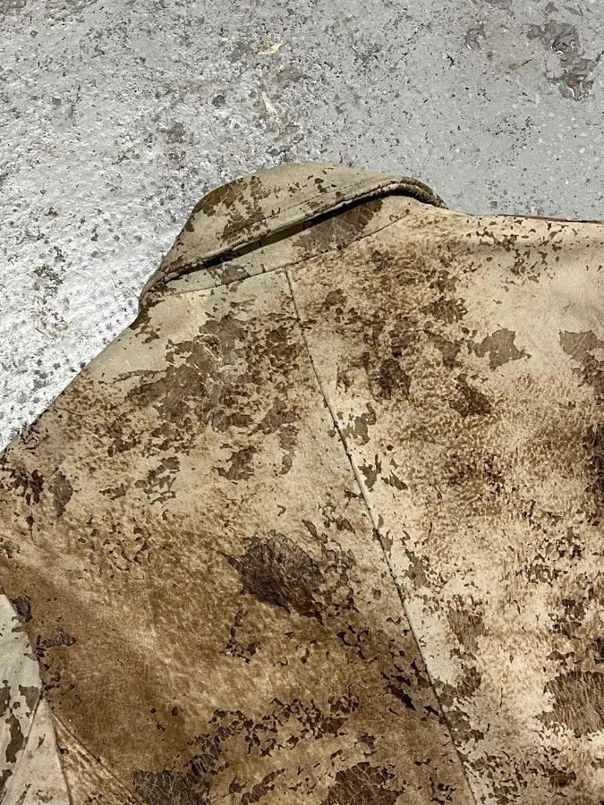 2000s Cavalli Raw Beige Leather Suit Jacket qNxvYXd 6