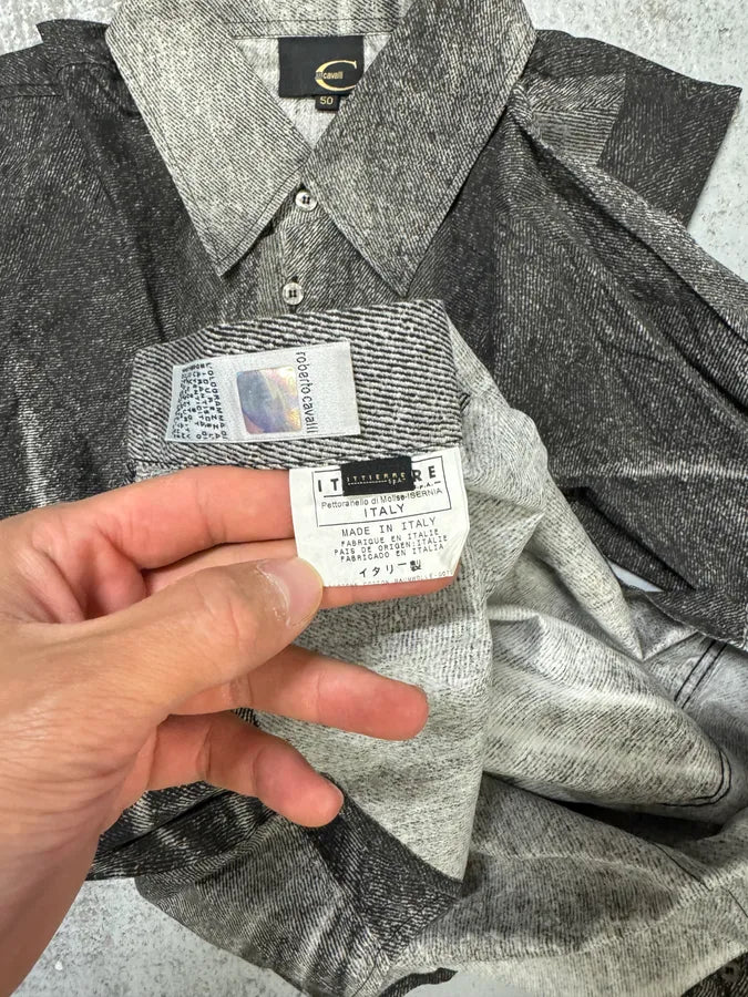 2000s Cavalli Raw Brutal Grey Shirt LvmcTEc 7