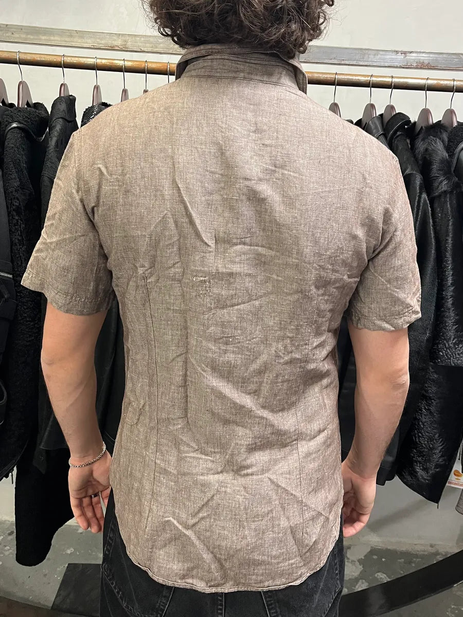 2000s Cavalli Raw Grey Leopard Scars Shirt (S/M) qbmHTvY 2
