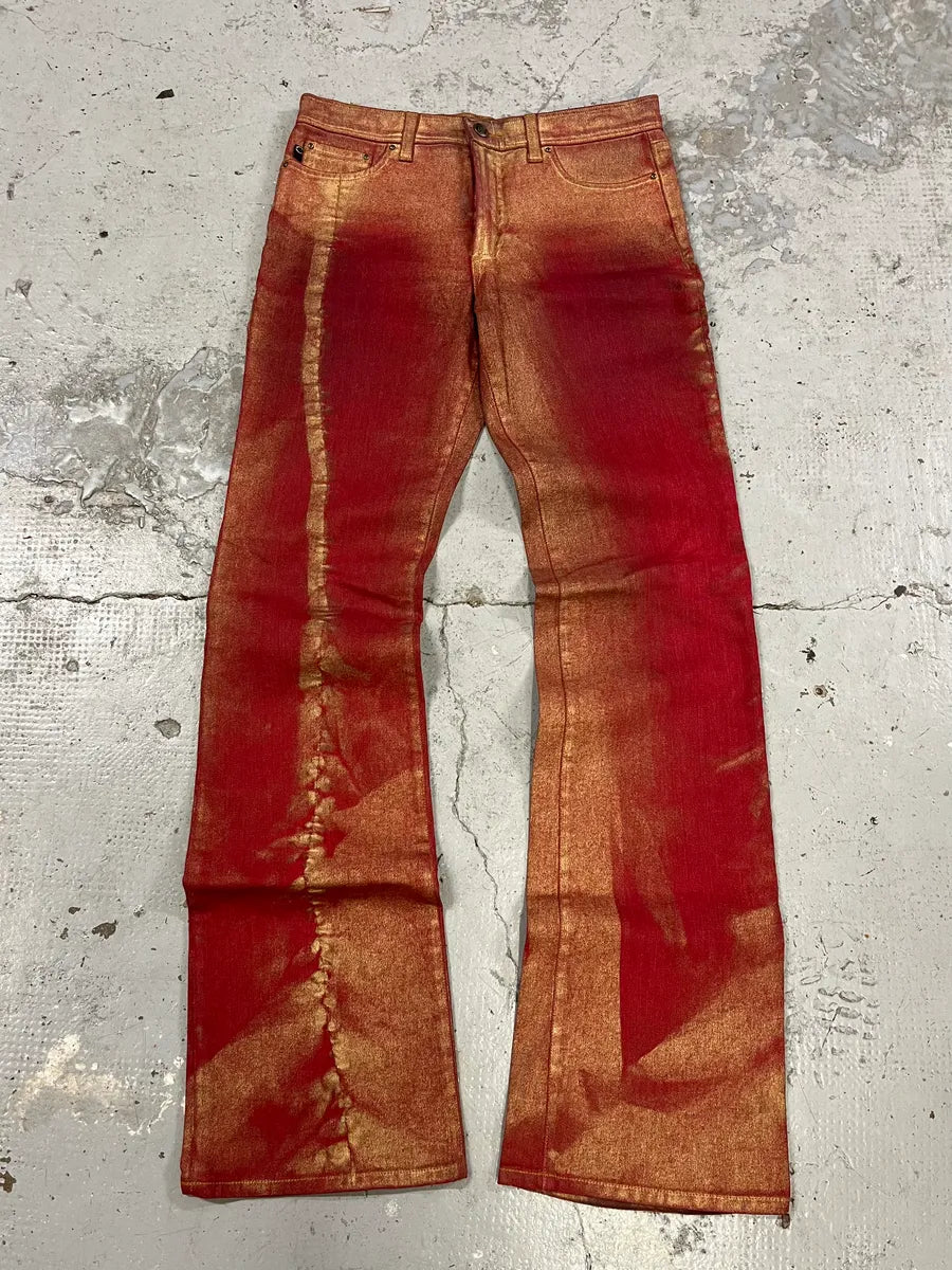 2000s Cavalli Red & Gold Pants CWAUdLr 0