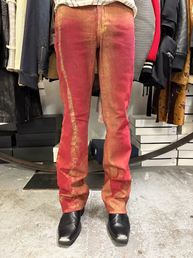 2000s Cavalli Red & Gold Pants CWAUdLr 1