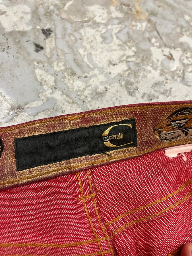 2000s Cavalli Red & Gold Pants CWAUdLr 10
