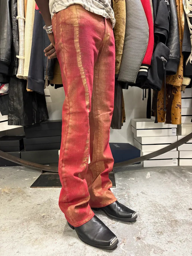 2000s Cavalli Red & Gold Pants CWAUdLr 3