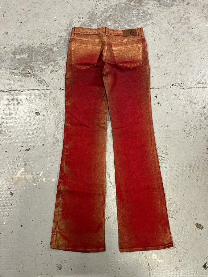 2000s Cavalli Red & Gold Pants CWAUdLr 6