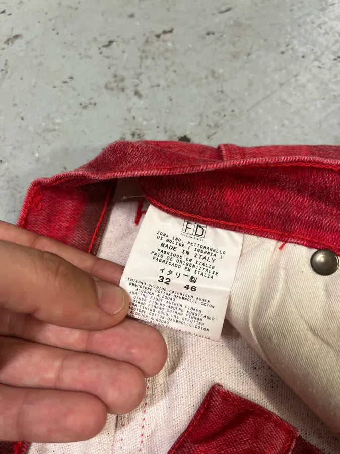 2000s Cavalli Red Blossom Flowers Pants fusVCqs 11