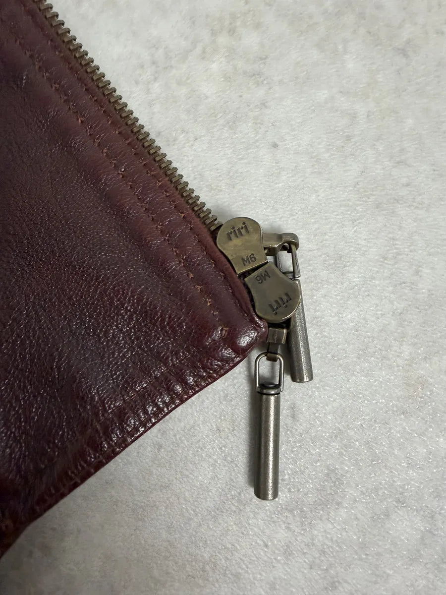 2000s Cavalli Red Bordeaux Fighter Leather Jacket qryxNku 8