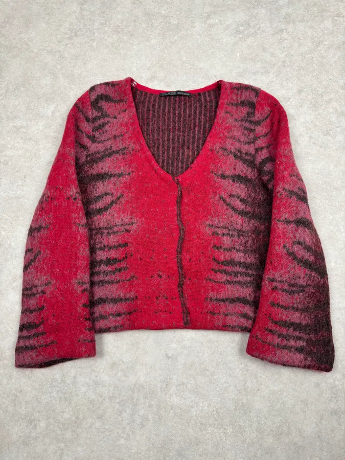 2000s Cavalli Red Evil Zebra Cardigan zOHIlgO 0