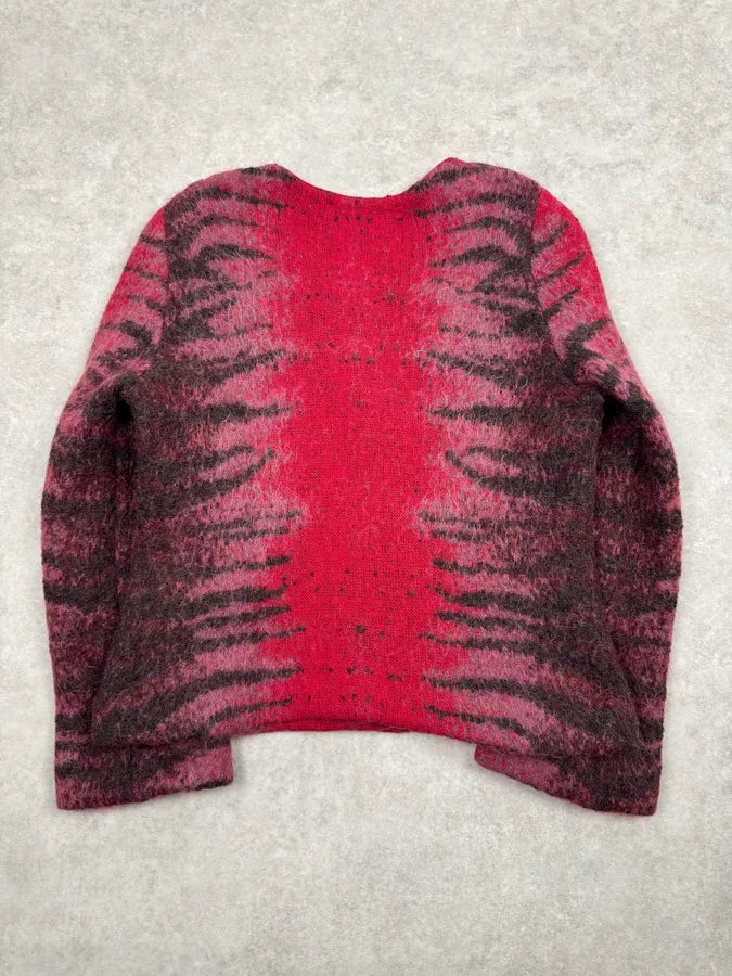 2000s Cavalli Red Evil Zebra Cardigan zOHIlgO 2