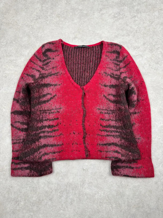 2000s Cavalli Red Evil Zebra Cardigan zOHIlgO 4
