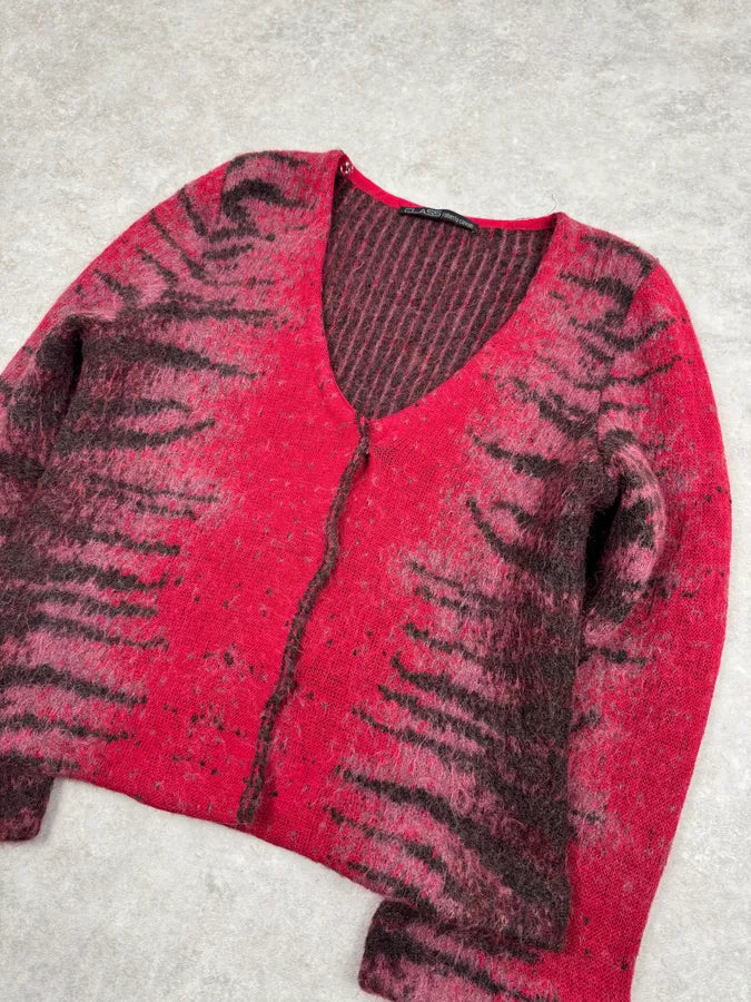 2000s Cavalli Red Evil Zebra Cardigan zOHIlgO 5