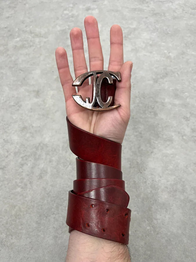 2000s Cavalli Red Leather Belt bYfkkPz 1