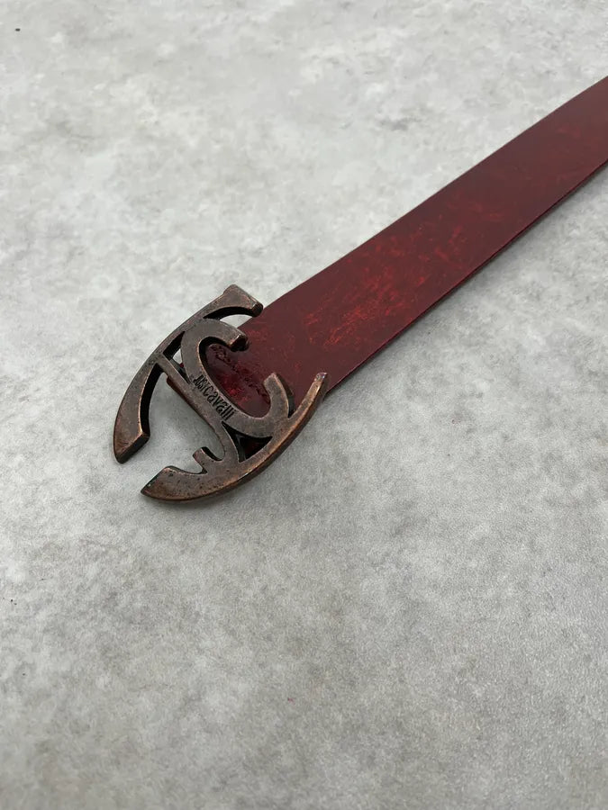 2000s Cavalli Red Leather Belt bYfkkPz 3