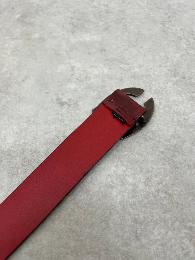 2000s Cavalli Red Leather Belt bYfkkPz 6