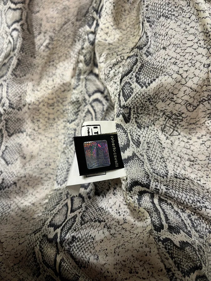 2000s Cavalli Red Leather Imperial Buttoned Jacket xVYUxLp 8