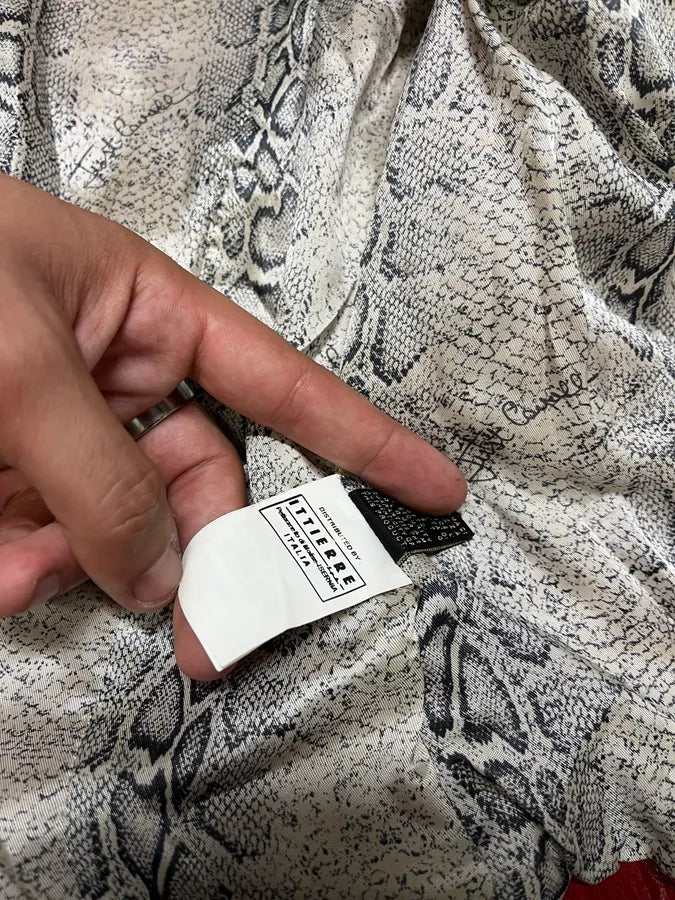 2000s Cavalli Red Leather Imperial Buttoned Jacket xVYUxLp 9