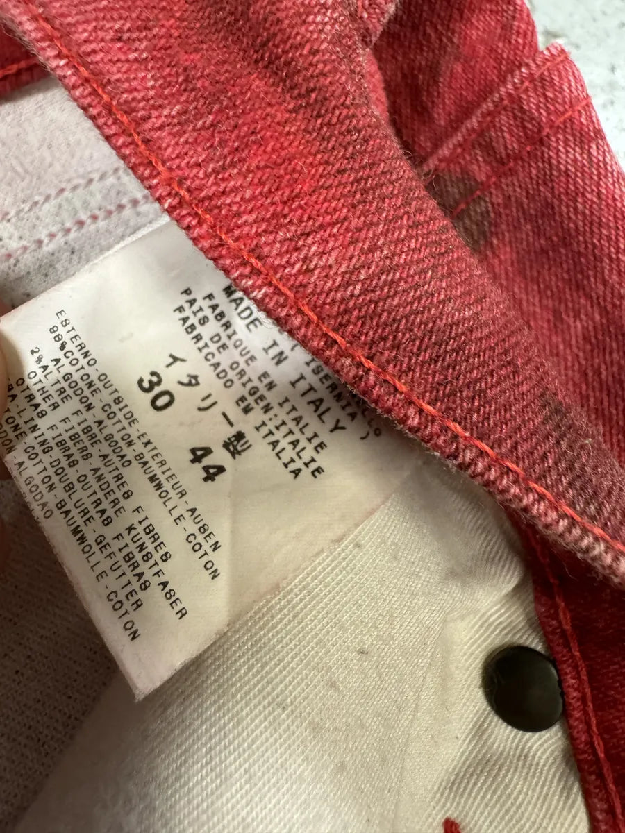 2000s Cavalli Red Roses Flowers Eroded Pants vzjNUgw 7