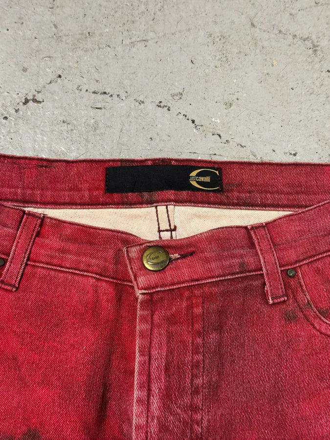 2000s Cavalli Red Royal Flowers Pants iKIzFgH 9