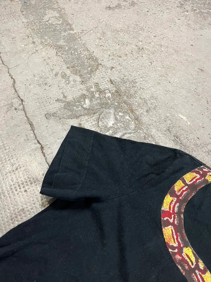 2000s Cavalli Red Snake Black T-Shirt kvhetsS 4