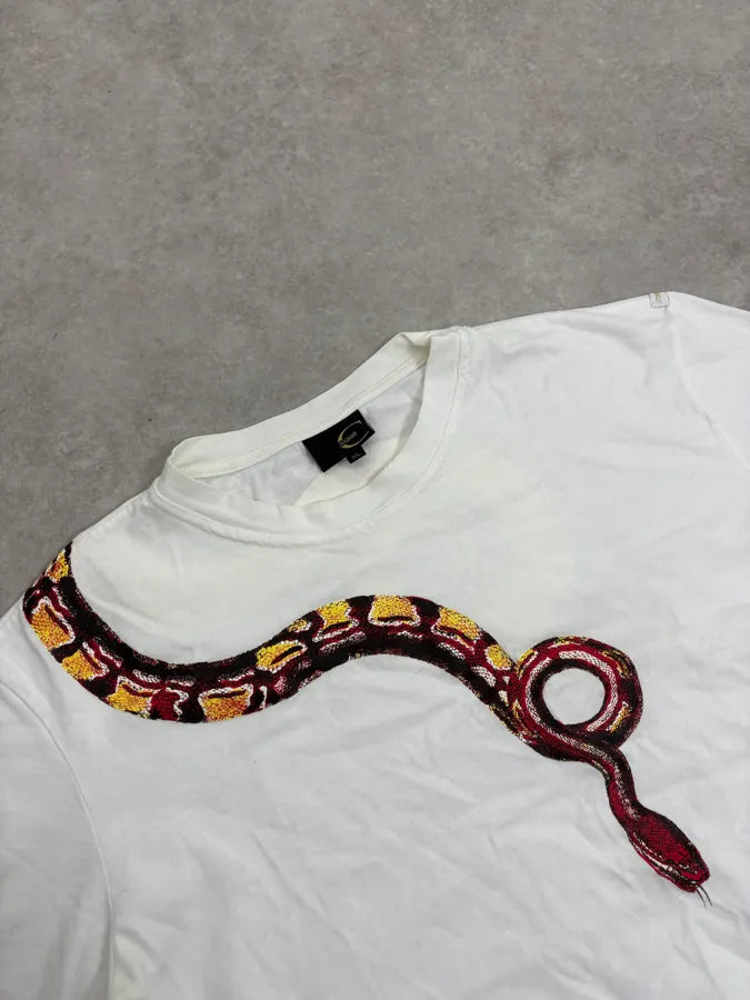 2000s Cavalli Red Snake White T-Shirt mYCrgno 4