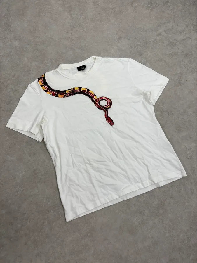 2000s Cavalli Red Snake White T-Shirt mYCrgno 3