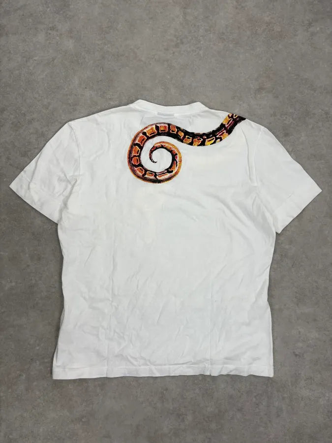 2000s Cavalli Red Snake White T-Shirt mYCrgno 5