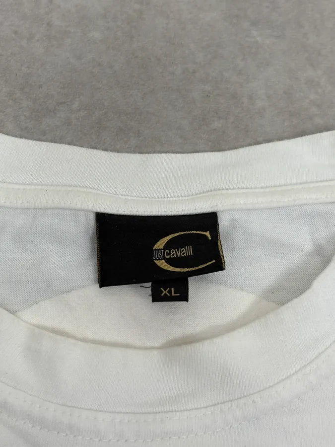 2000s Cavalli Red Snake White T-Shirt mYCrgno 6